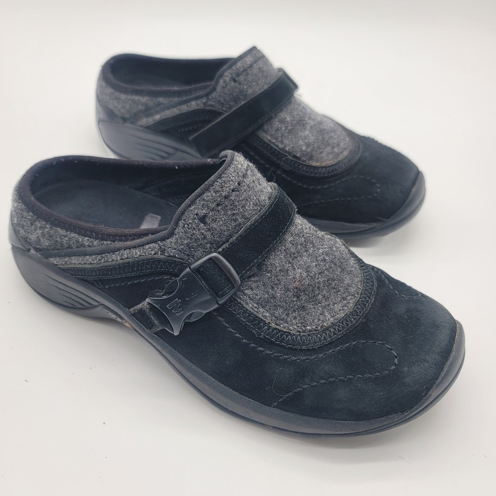 Merrell Encore Q2 Black Gray Suede Wool Clogs Slip On Shoes Women's 7.5